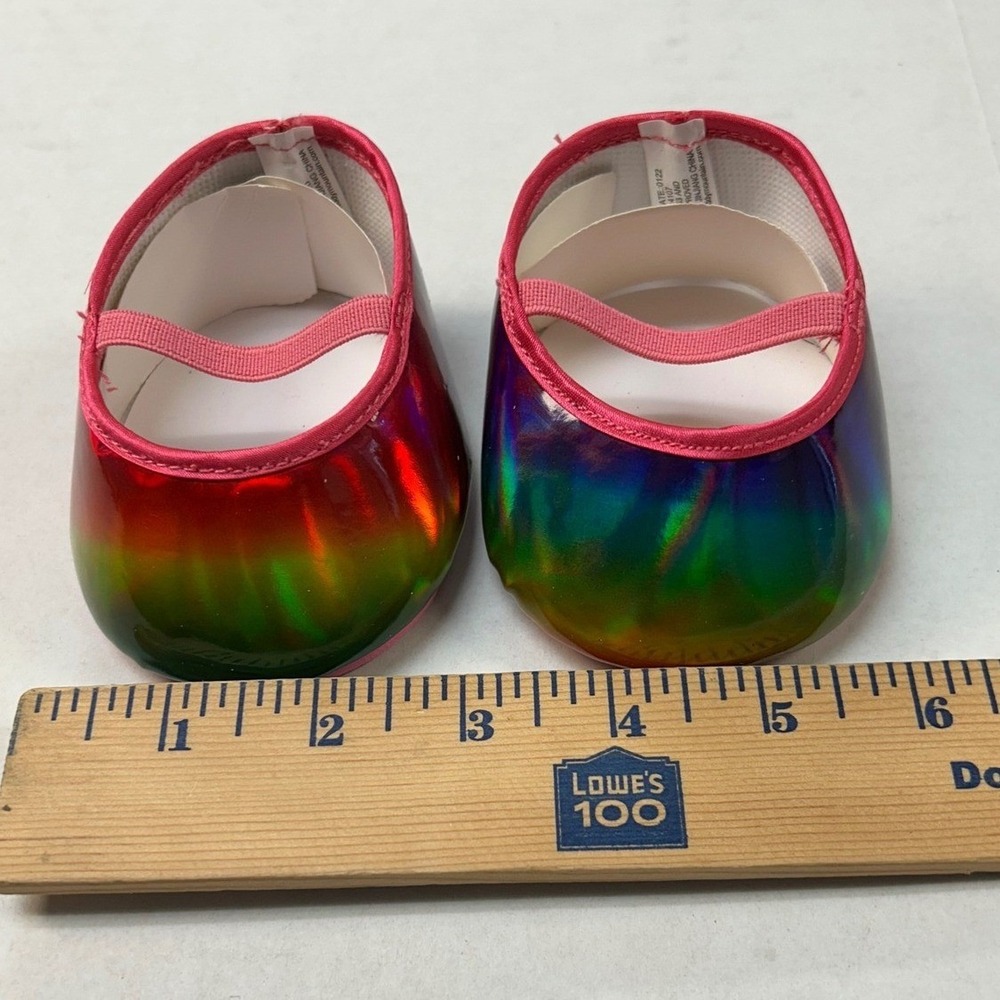 Teddy Mountain Rainbow Sparkle Shoes‎ 4111 Metallic 16" Plush Doll Bear Footwear